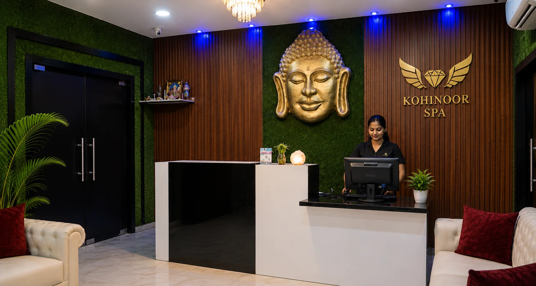 Kohinoor Spa reception where customers arrive for a massage